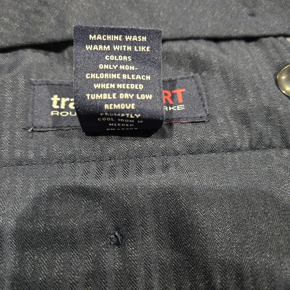 Mens  Travelsmart Dress Pants 40x32‎ Gray/ Blue Microcheck NWT Roundtree  York